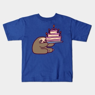 Birthday cake Sloth Kids T-Shirt